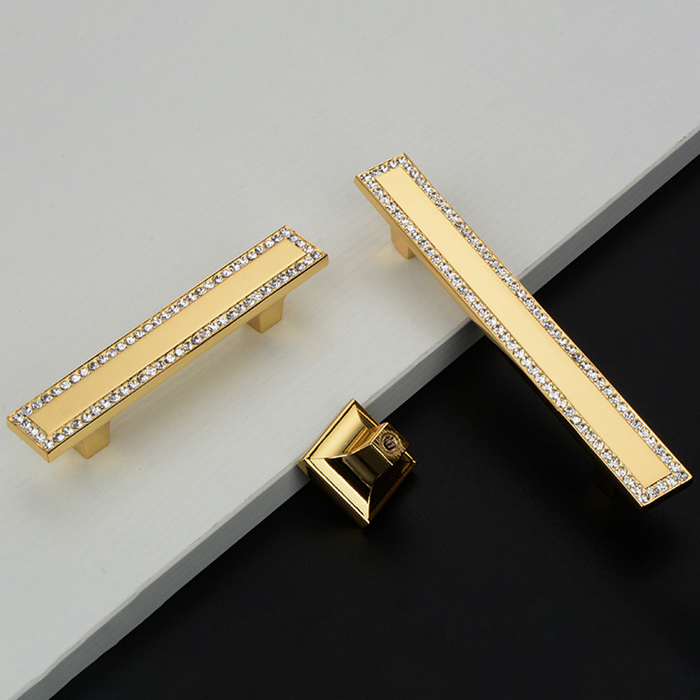 Classic Square Crystal T-Bar Cupboard Handles & Knobs