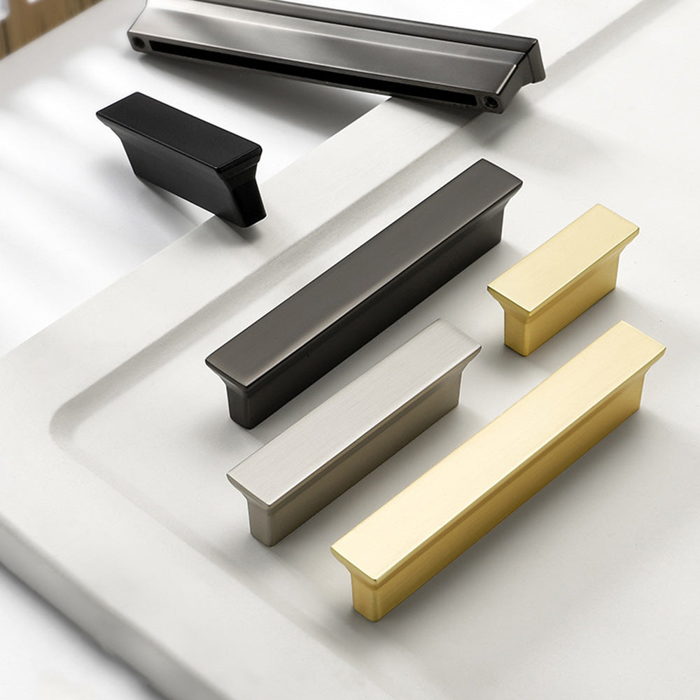 Classic Stepped Rectangular Cupboard Handles in Zinc Alloy