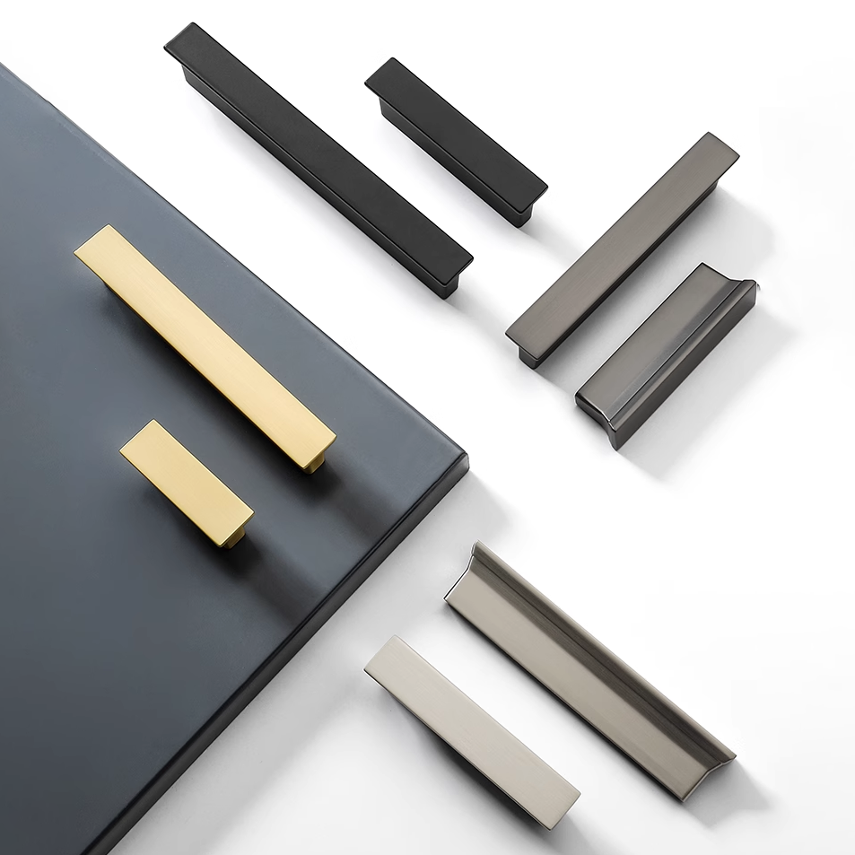 Classic Stepped Rectangular Cupboard Handles in Zinc Alloy