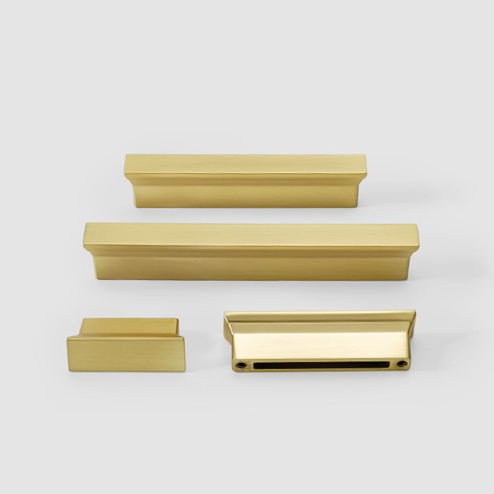 Classic Stepped Rectangular Cupboard Handles in Zinc Alloy