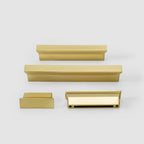 Classic Stepped Rectangular Cupboard Handles in Zinc Alloy
