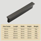 Classic Stepped Rectangular Cupboard Handles in Zinc Alloy