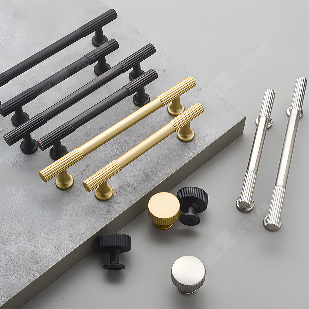 Classic Striped T-Bar Cupboard Handles & Knobs