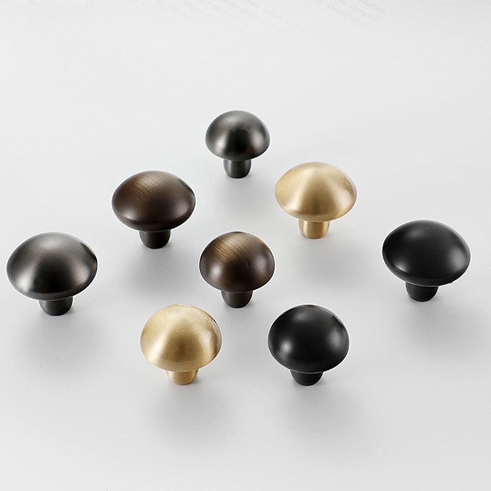 Classic Tapered Brass Cupboard Handles & Mushroom Knobs
