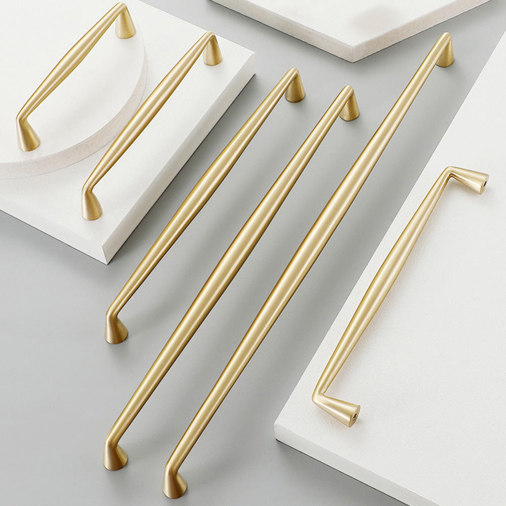 Classic Tapered Brass Cupboard Handles & Mushroom Knobs