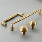Classic Tapered Brass Cupboard Handles & Mushroom Knobs