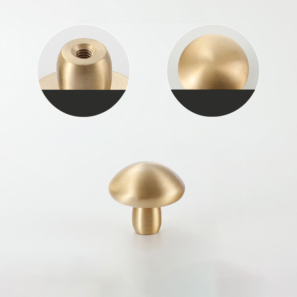 Classic Tapered Brass Cupboard Handles & Mushroom Knobs