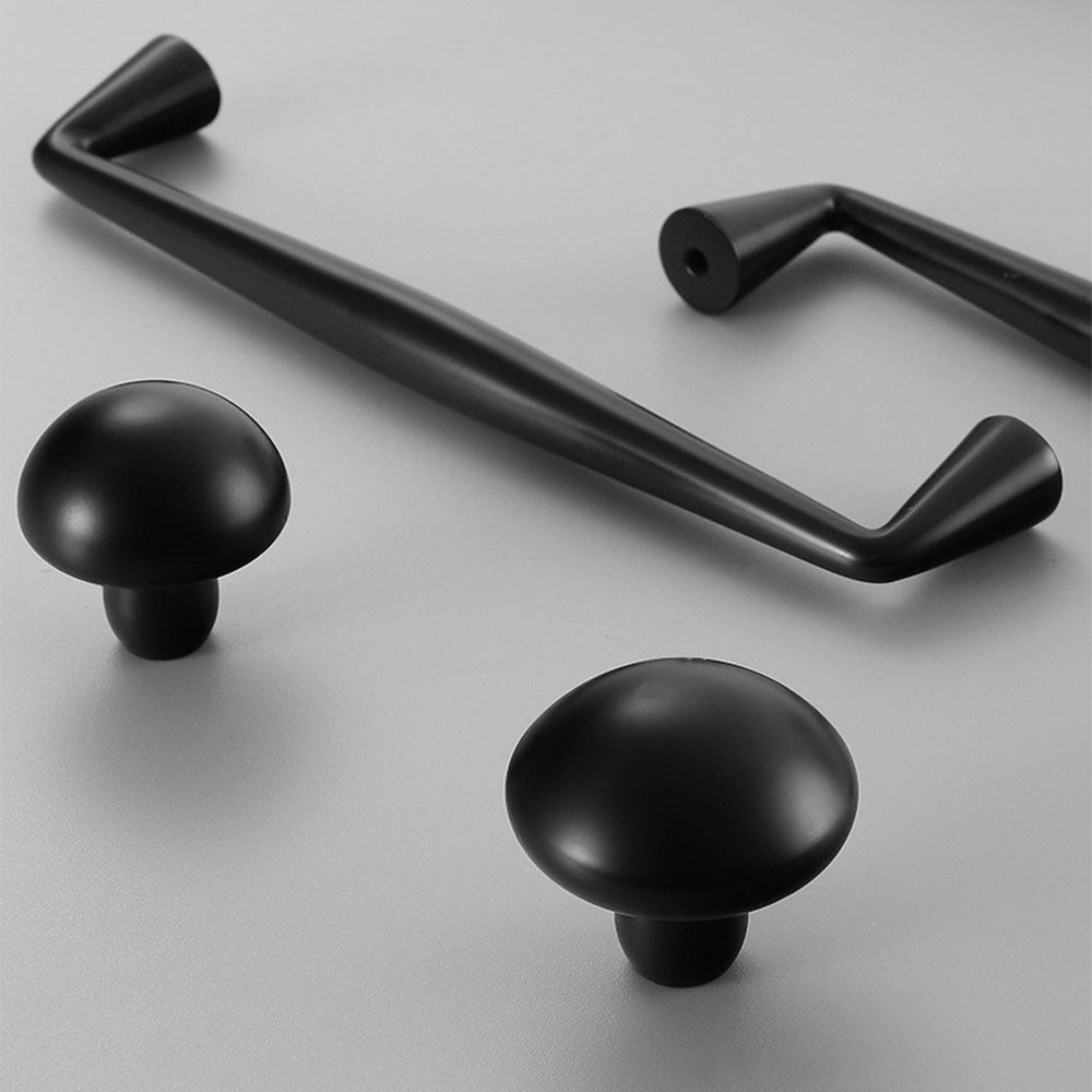 Classic Tapered Brass Cupboard Handles & Mushroom Knobs