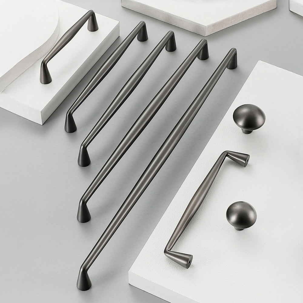 Classic Tapered Brass Cupboard Handles & Mushroom Knobs
