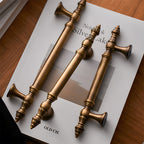 Classical Brass Bar Cupboard Handles with Finial Ends