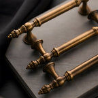 Classical Brass Bar Cupboard Handles with Finial Ends