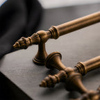 Classical Brass Bar Cupboard Handles with Finial Ends