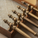 Classical Brass Bar Cupboard Handles with Finial Ends