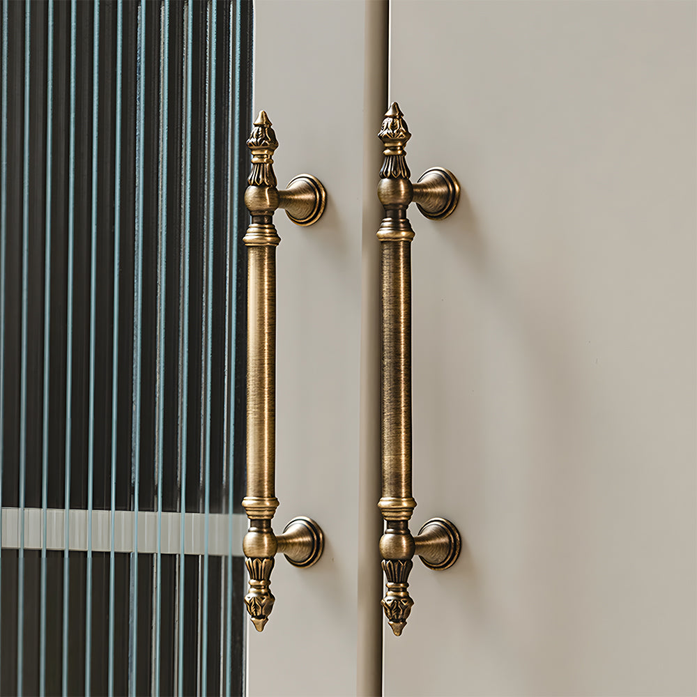 Classical Brass Bar Cupboard Handles with Finial Ends