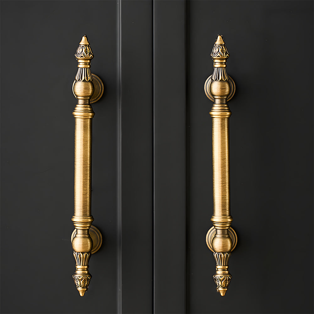 Classical Brass Bar Cupboard Handles with Finial Ends