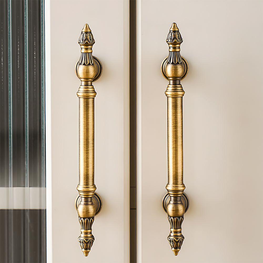 Classical Brass Bar Cupboard Handles with Finial Ends