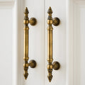 Classical Brass Bar Cupboard Handles with Finial Ends