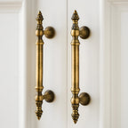 Classical Brass Bar Cupboard Handles with Finial Ends