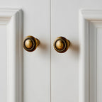 Classical Brass Bar Cupboard Handles with Finial Ends
