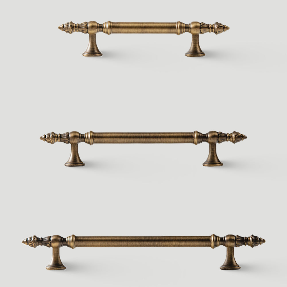 Classical Brass Bar Cupboard Handles with Finial Ends