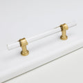 Clear Acrylic and Gold Round T-Bar Drawer Handles & Knobs