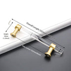 Clear Acrylic and Gold Round T-Bar Drawer Handles & Knobs