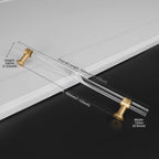 Clear Acrylic and Gold Round T-Bar Drawer Handles & Knobs