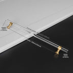 Clear Acrylic and Gold Round T-Bar Drawer Handles & Knobs