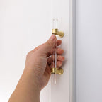 Clear Acrylic and Gold Round T-Bar Drawer Handles & Knobs