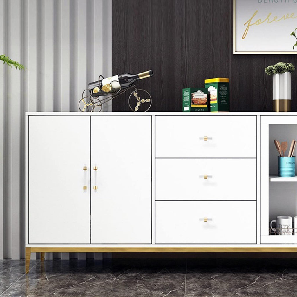 Clear Acrylic and Gold Round T-Bar Drawer Handles & Knobs