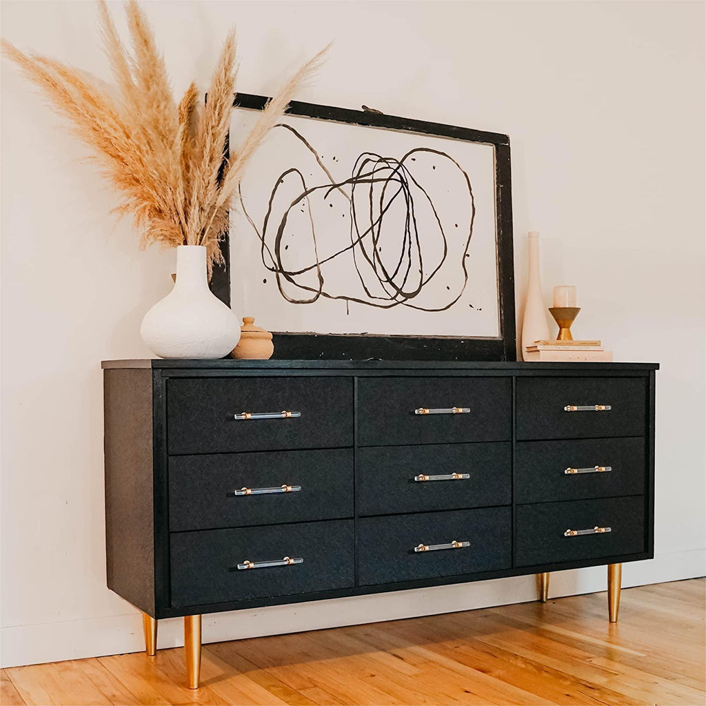 Clear Acrylic and Gold Round T-Bar Drawer Handles & Knobs