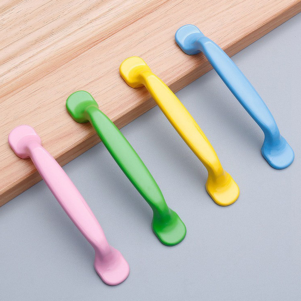 Coloured Aluminium D Wardrobe Handles for Children's Rooms