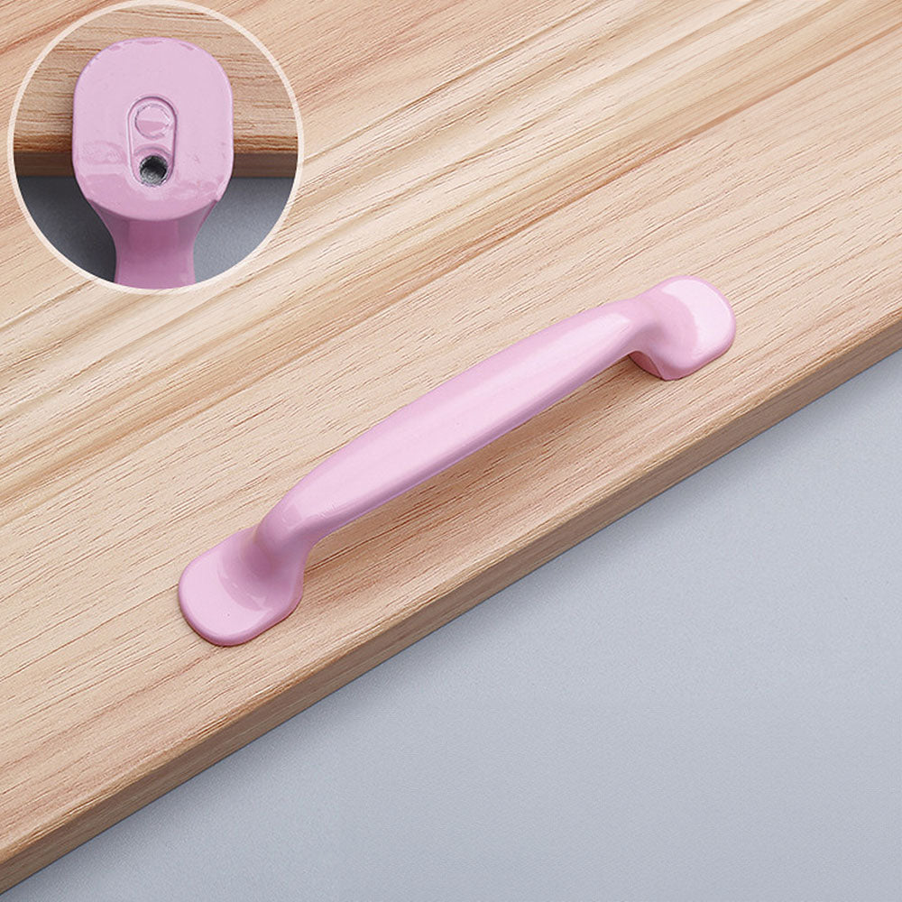 Coloured Aluminium D Wardrobe Handles for Children's Rooms