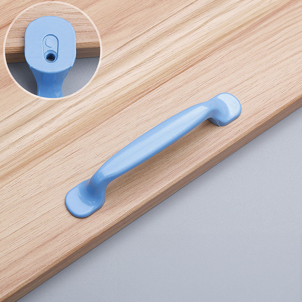 Coloured Aluminium D Wardrobe Handles for Children's Rooms