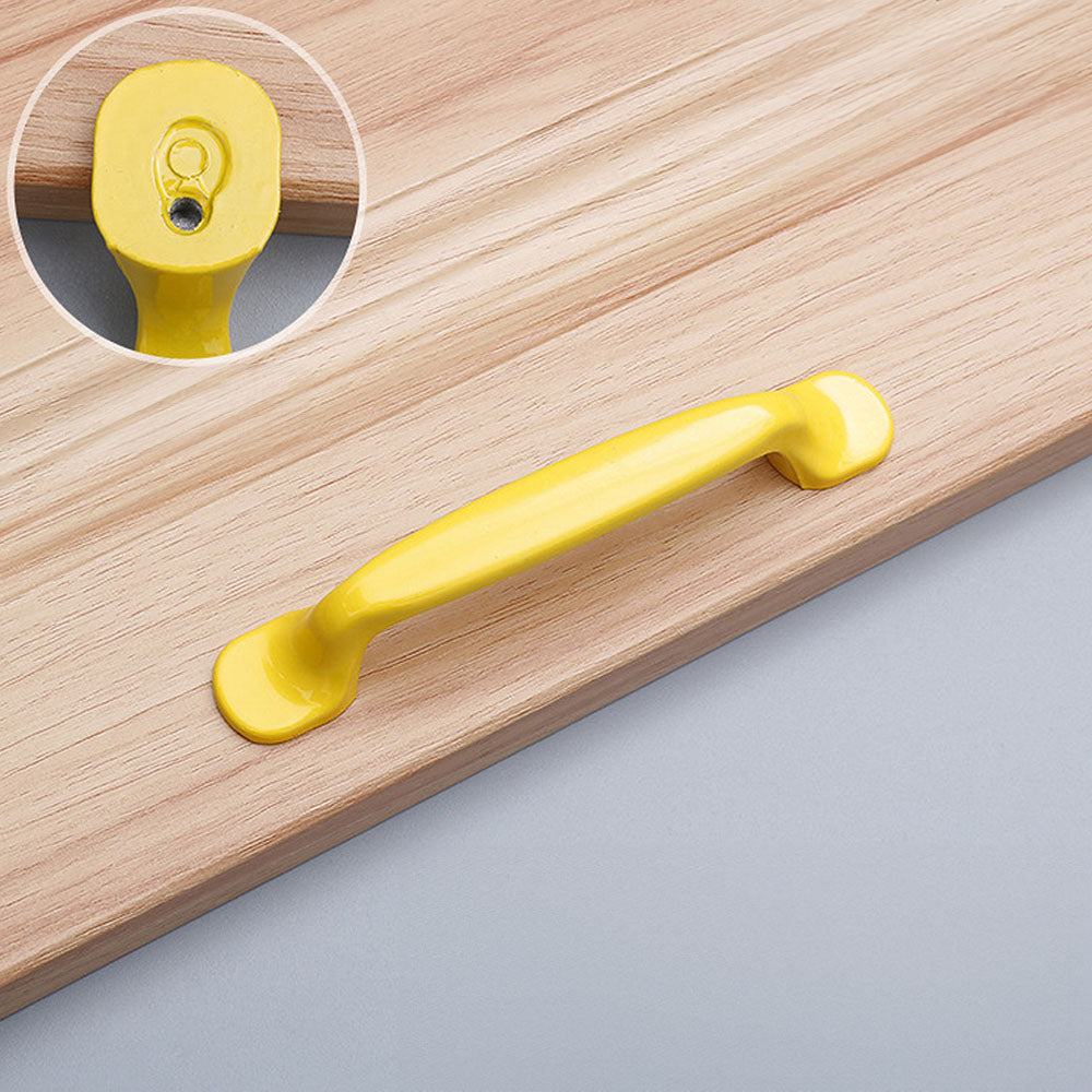 Coloured Aluminium D Wardrobe Handles for Children's Rooms