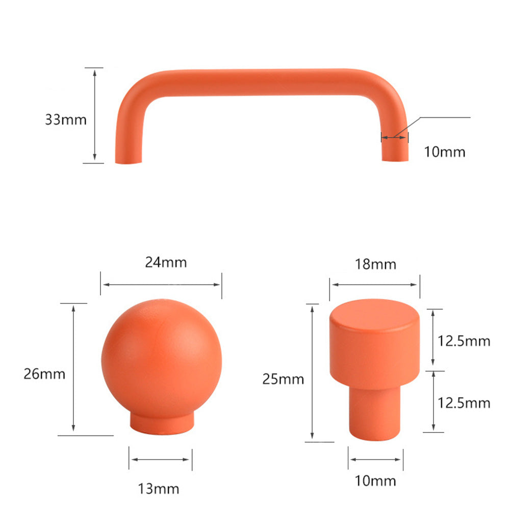 Colourful Double-Curved D Handles & Knobs for Nurseries