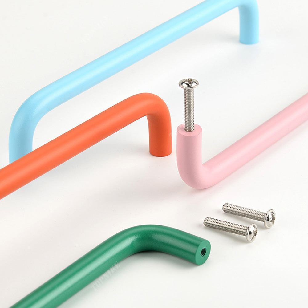 Colourful Double-Curved D Handles & Knobs for Nurseries