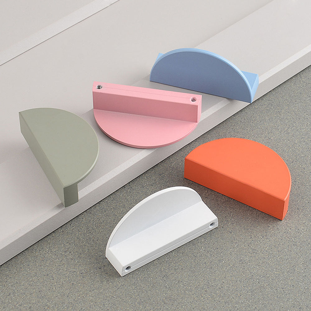 Colourful Half Moon Aluminium Cupboard Handles