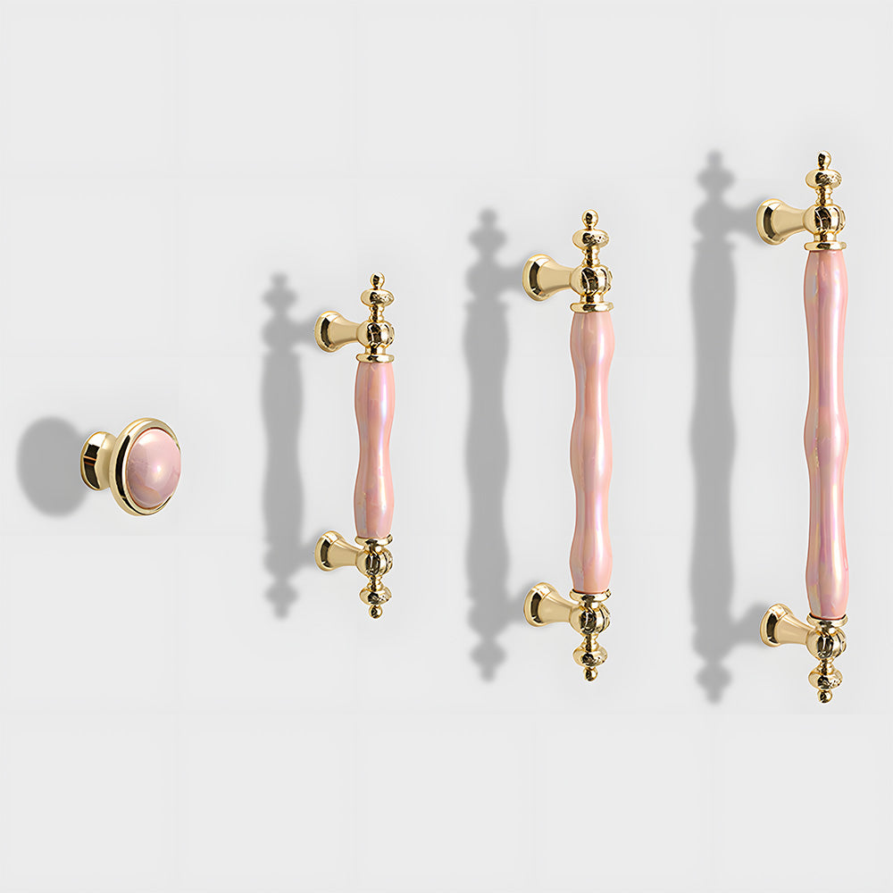 Colourful Modern Wavy Ceramic Cupboard Handles & Knobs