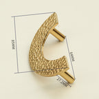 Contemporary Hammered-Effect Semi-Circle Brass Cupboard Handles