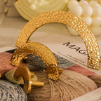 Contemporary Hammered-Effect Semi-Circle Brass Cupboard Handles