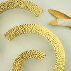 Contemporary Hammered-Effect Semi-Circle Brass Cupboard Handles