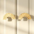 Contemporary Hammered-Effect Semi-Circle Brass Cupboard Handles