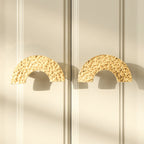 Contemporary Hammered-Effect Semi-Circle Brass Cupboard Handles