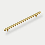 Contemporary Round T-Bar Kitchen Cupboard Handles in Brushed Brass Finish