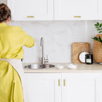 Contemporary Round T-Bar Kitchen Cupboard Handles in Brushed Brass Finish