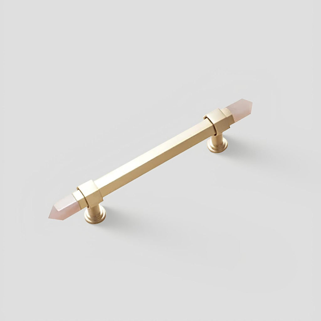 Crystal Point Hexagonal Brass T-Bar Cupboard Handles & Knobs