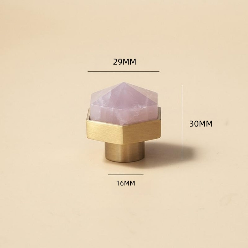 Crystal Point Hexagonal Brass T-Bar Cupboard Handles & Knobs