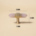 Crystal Point Hexagonal Brass T-Bar Cupboard Handles & Knobs