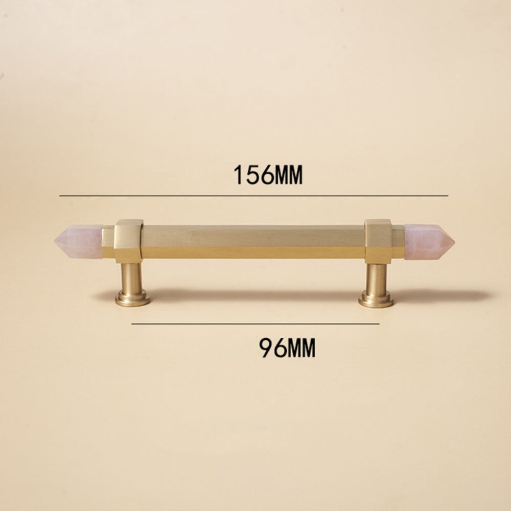 Crystal Point Hexagonal Brass T-Bar Cupboard Handles & Knobs